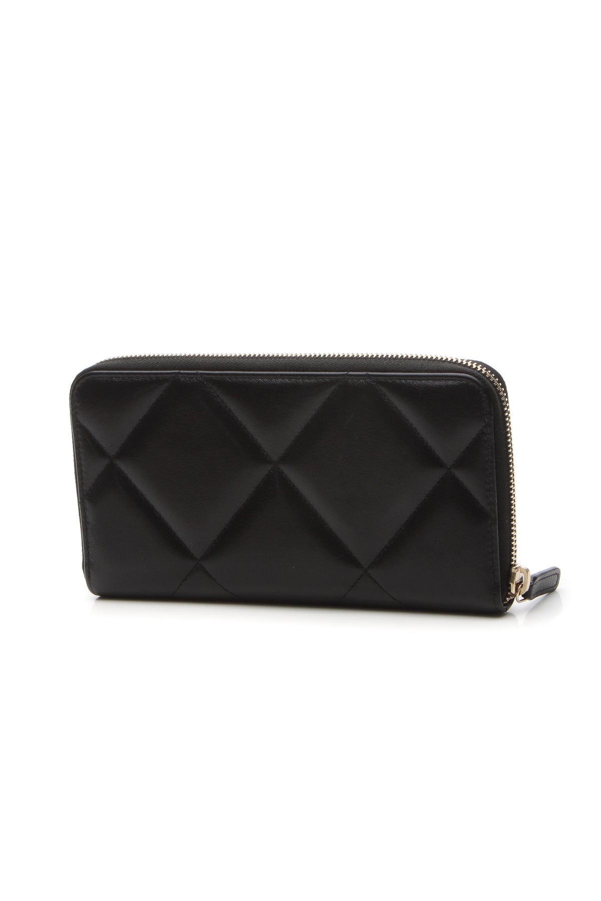 Quilted 19 Zip-Around Wallet - Black