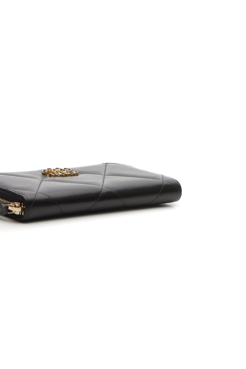 Quilted 19 Zip-Around Wallet - Black