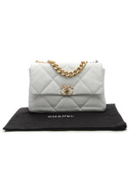 Quilted Large Chanel 19 Flap Bag - White