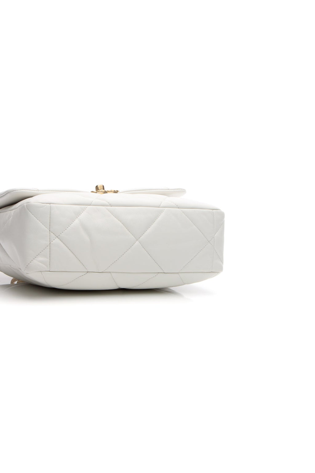 Quilted Large Chanel 19 Flap Bag - White