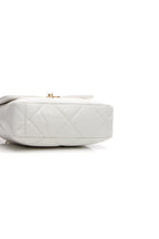 Quilted Large Chanel 19 Flap Bag - White