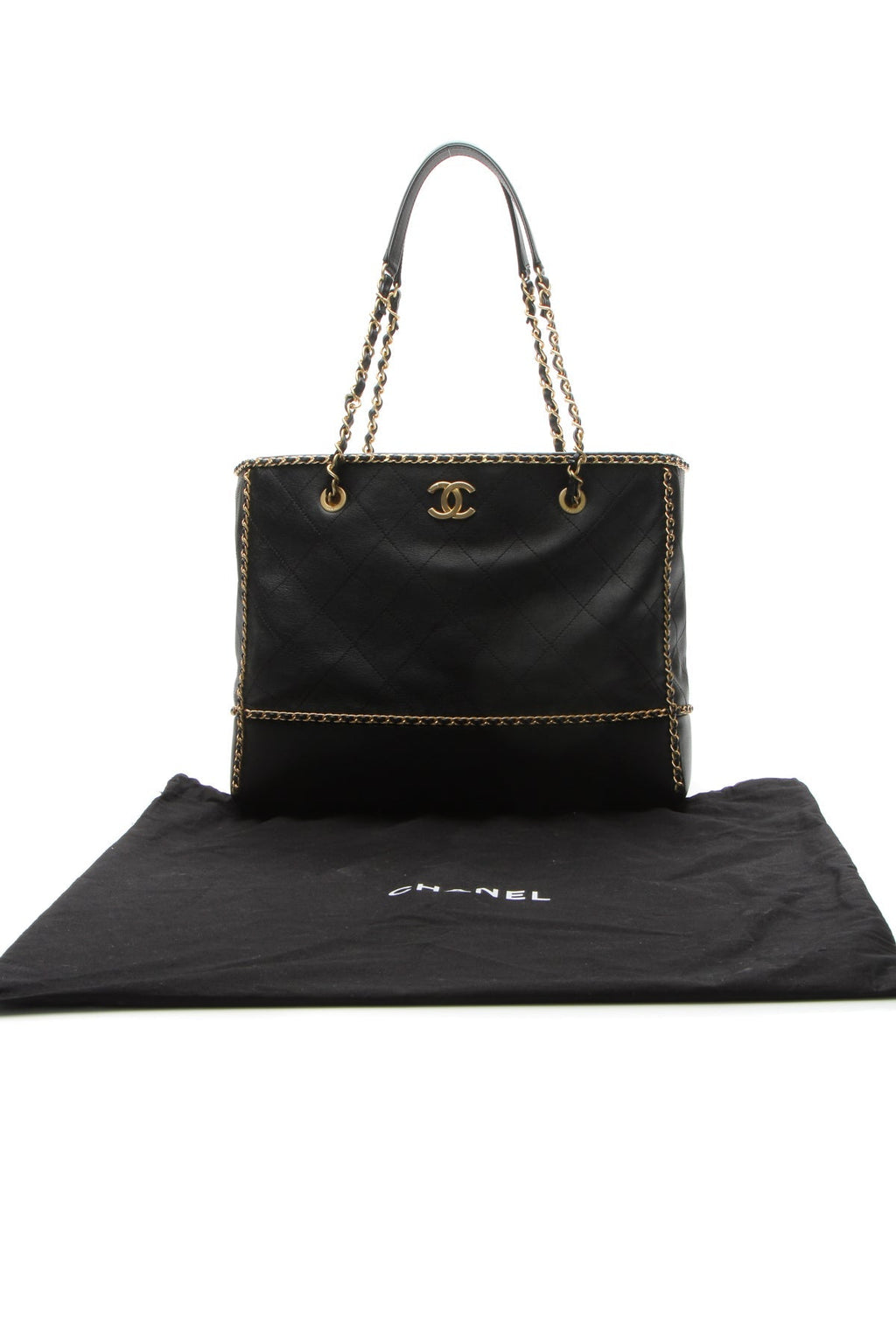 Chain Around Shopping Bag - Black