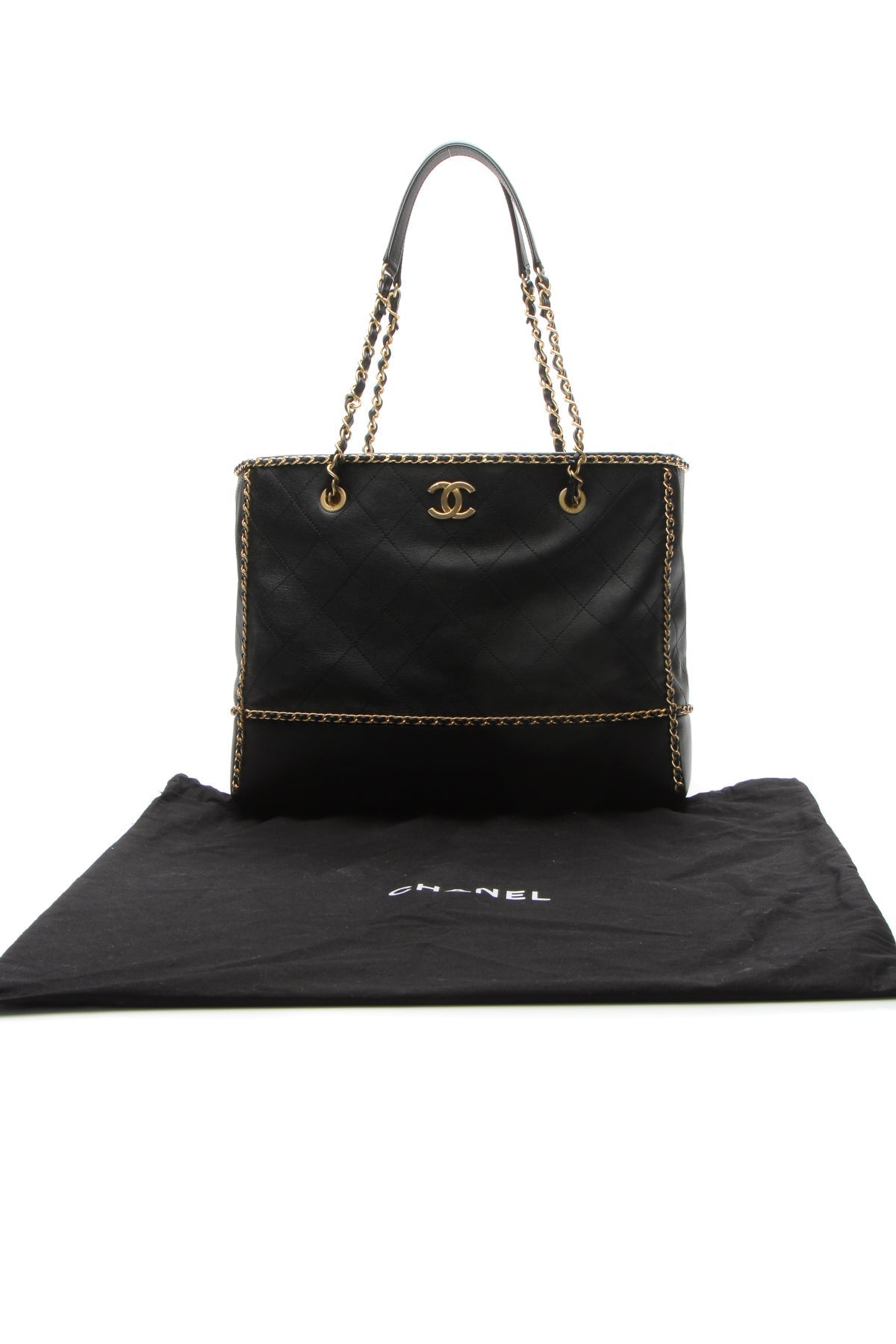 Chain Around Shopping Bag - Black