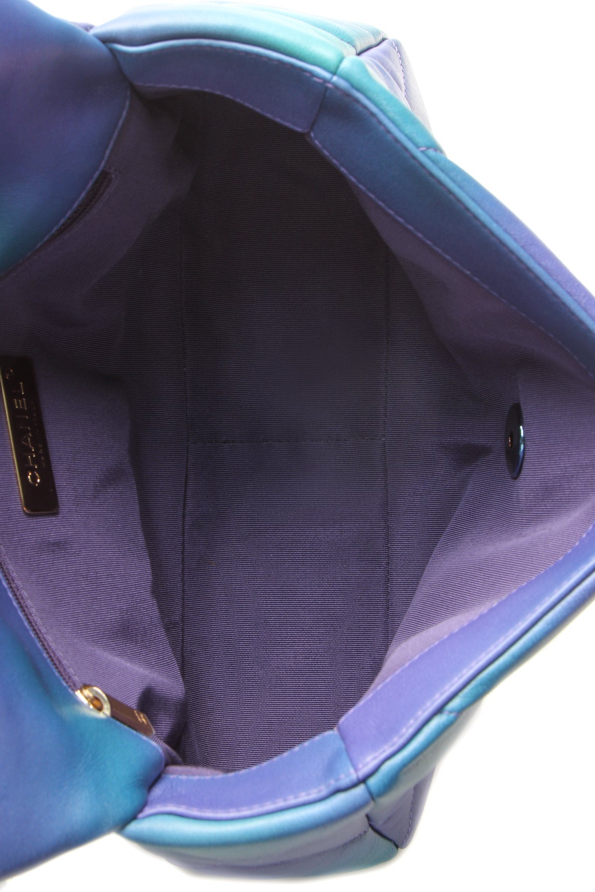 Quilted Chanel 19 Flap Bag - Teal/Purple
