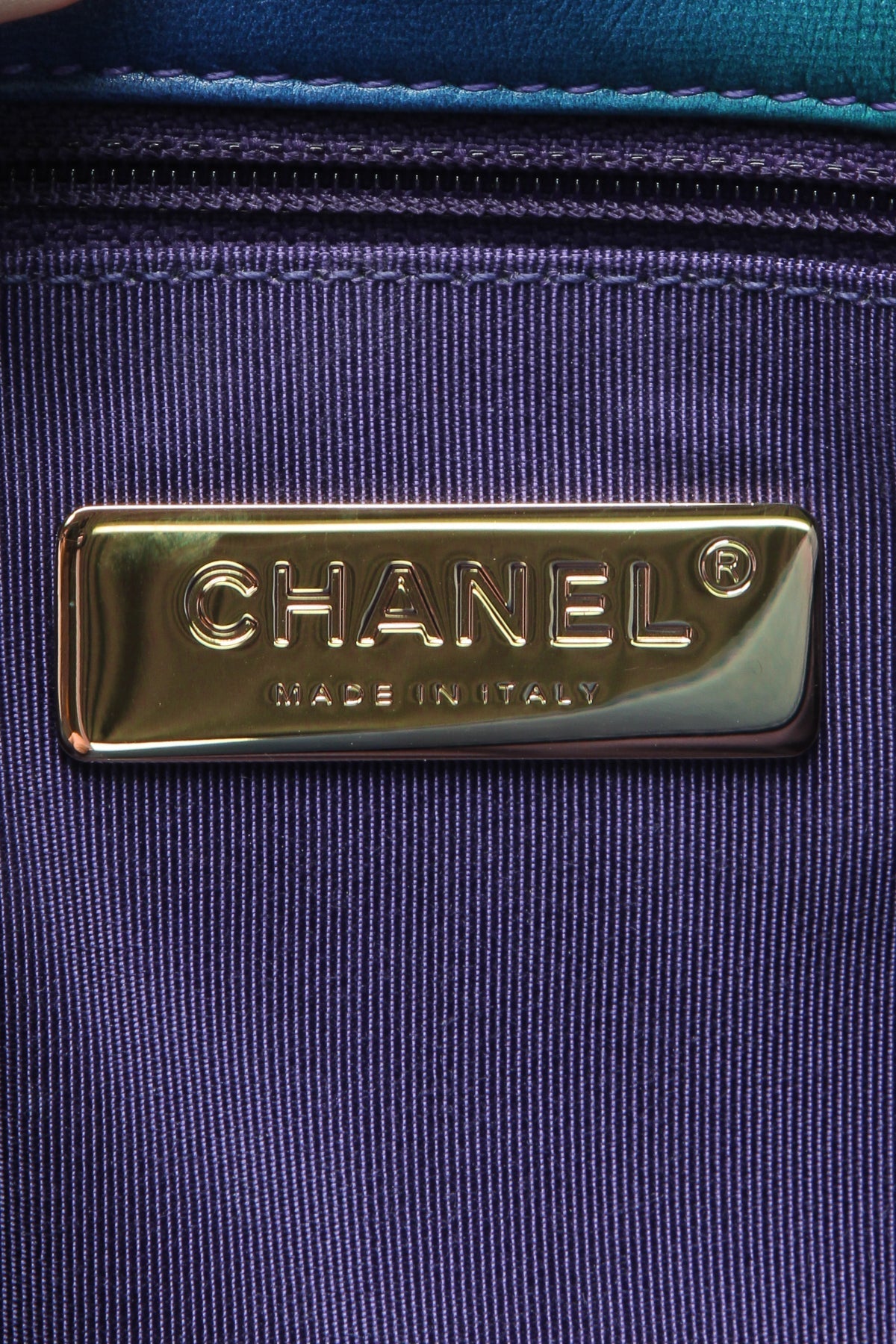 Quilted Chanel 19 Flap Bag - Teal/Purple