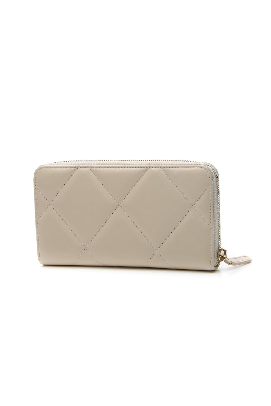 Quilted 19 Zip-Around Wallet - Beige