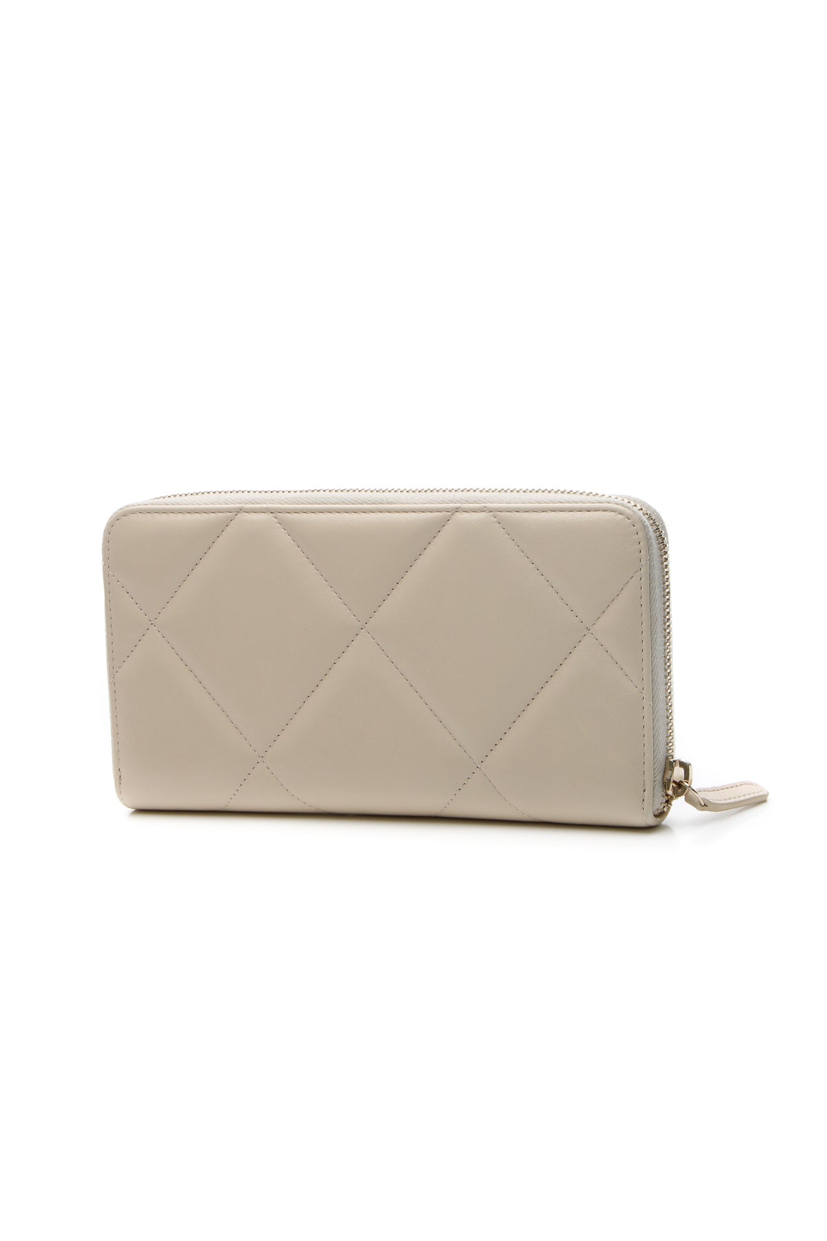 Quilted 19 Zip-Around Wallet - Beige