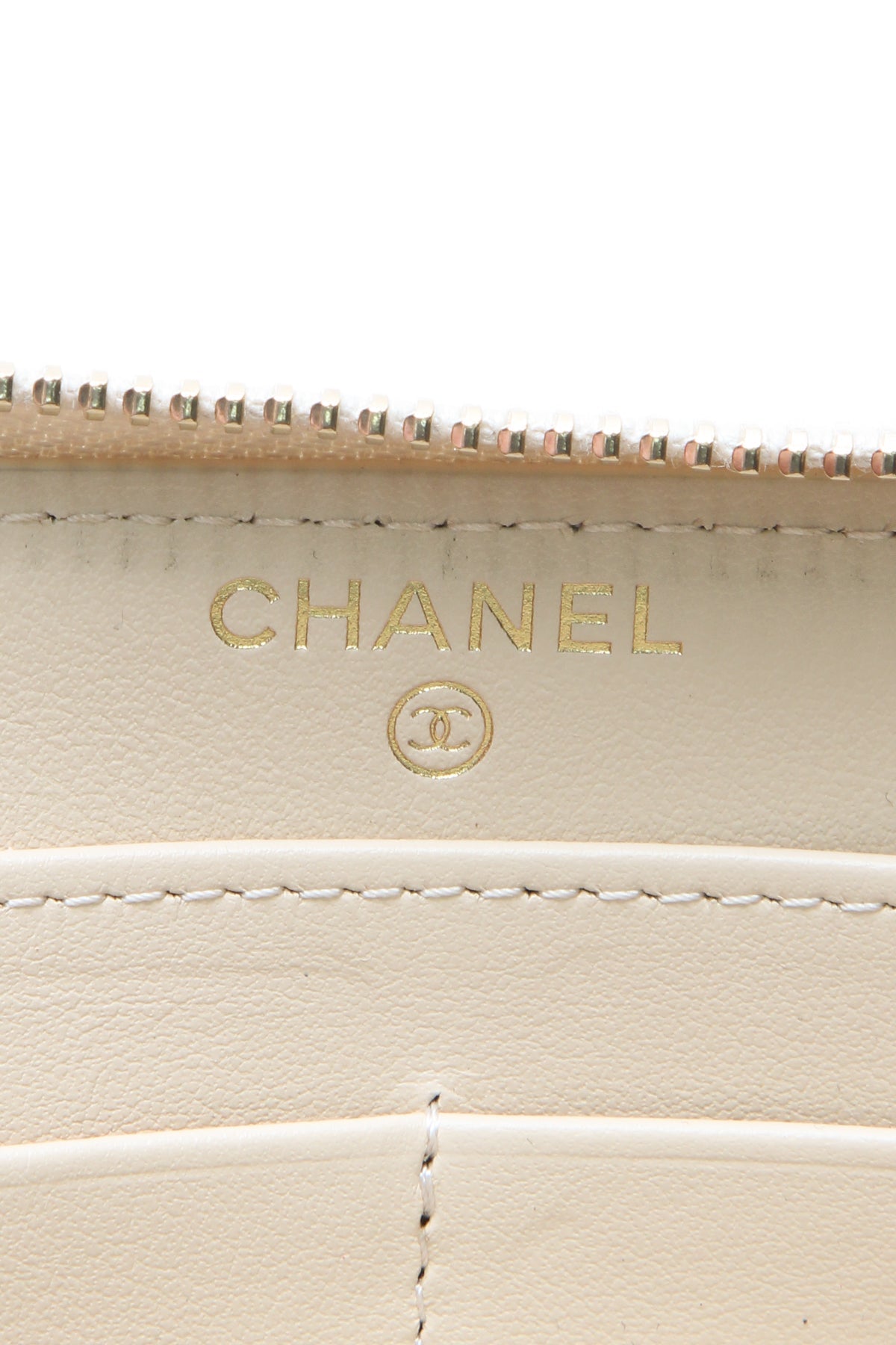 Quilted 19 Zip-Around Wallet - Beige