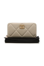 Quilted 19 Zip-Around Wallet - Beige
