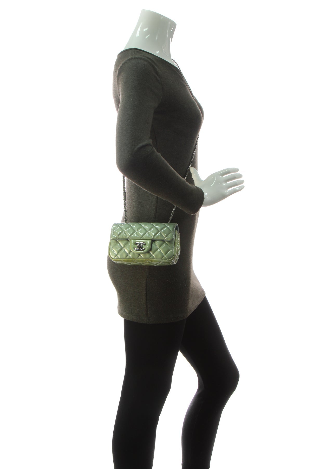 Extra Mini Rectangular Flap Bag - Green
