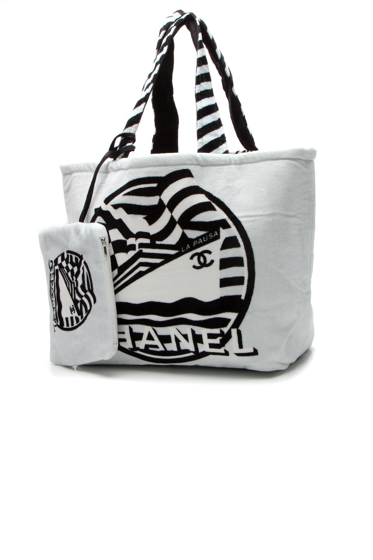 La Pausa Reversible Beach Tote Bag - White