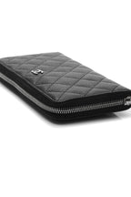 Quilted Zippy Wallet - Black