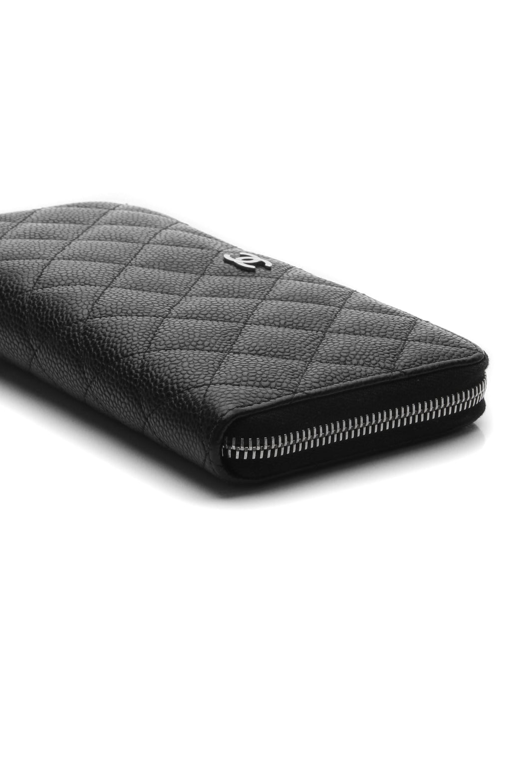Quilted Zippy Wallet - Black