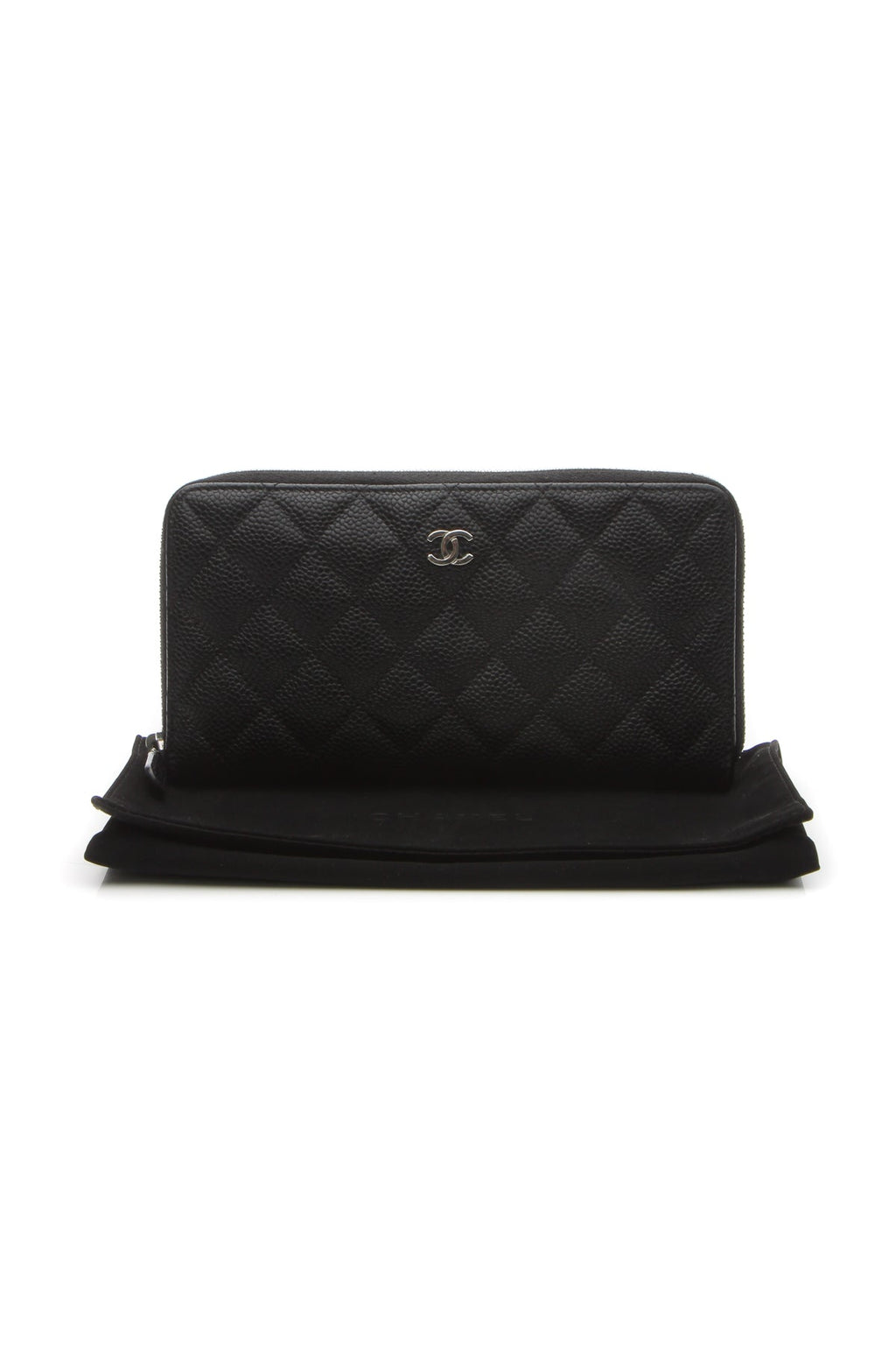 Quilted Zippy Wallet - Black