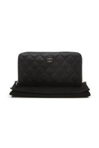 Quilted Zippy Wallet - Black