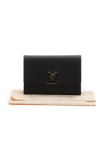 Capucines Compact Wallet - Black/Pink