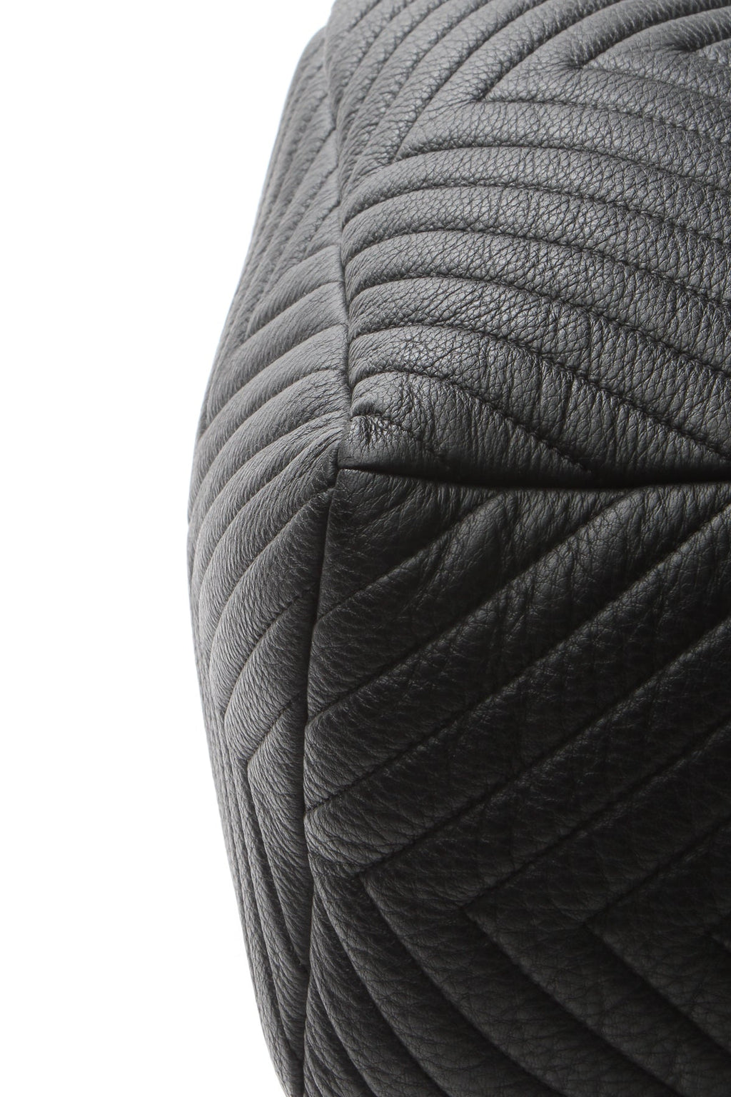 Chevron Small Drawstring Bucket Bag - Black
