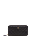 Quilted Zippy Wallet - Black Caviar