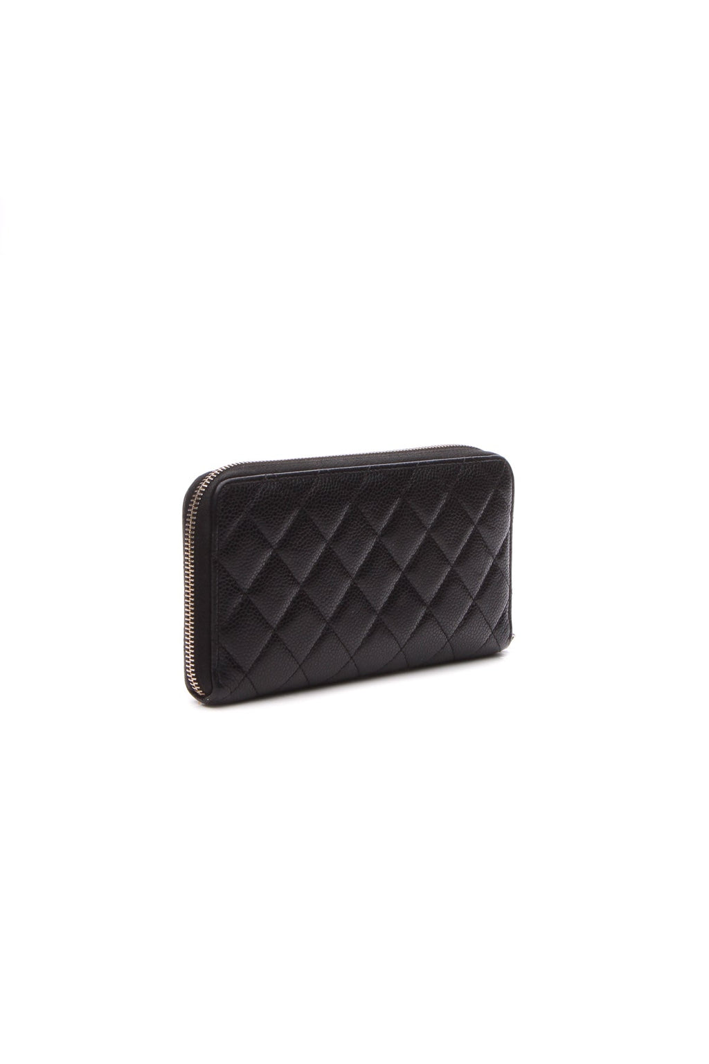 Quilted Zippy Wallet - Black Caviar
