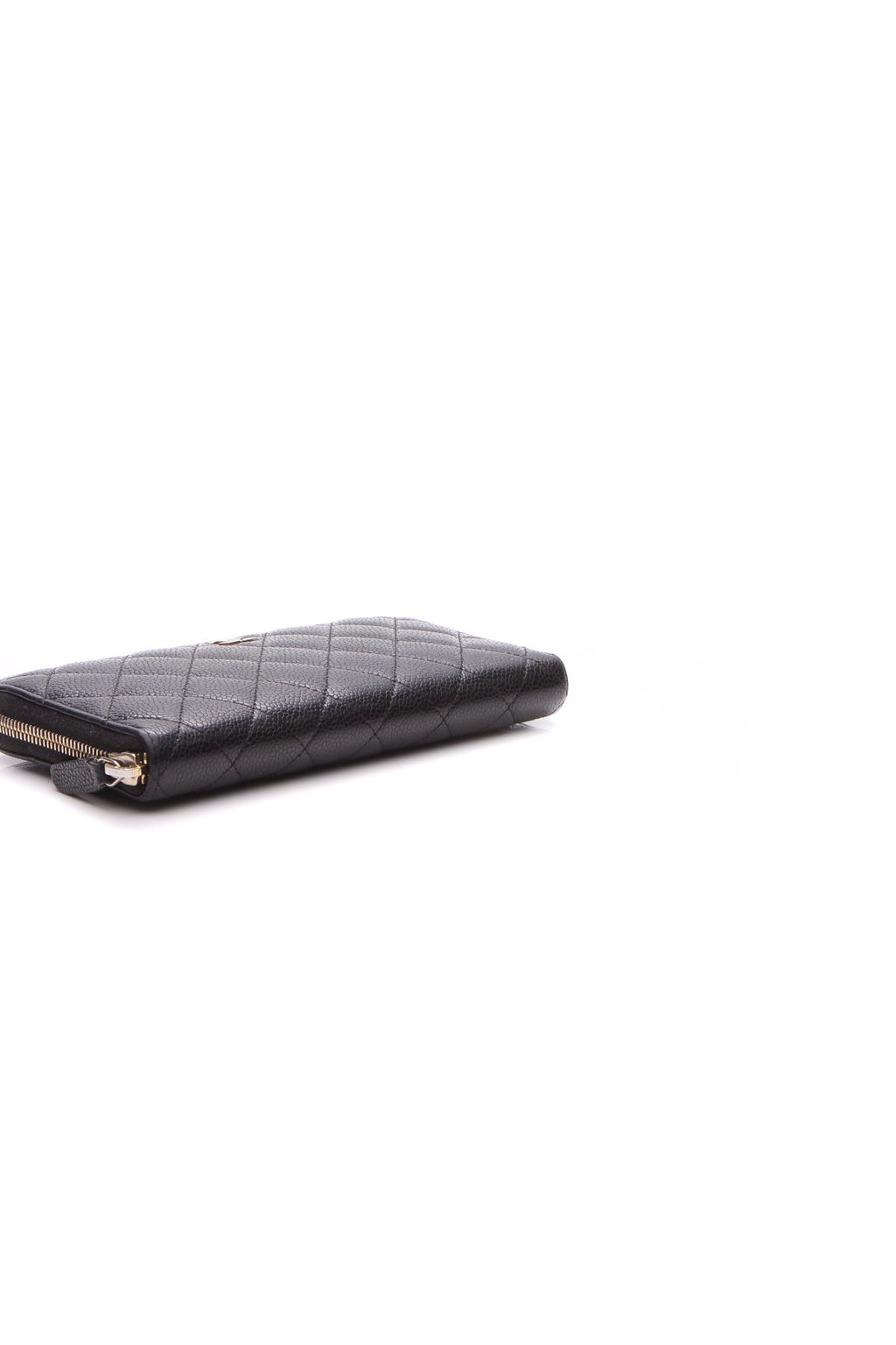 Quilted Zippy Wallet - Black Caviar