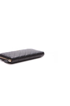 Quilted Zippy Wallet - Black Caviar