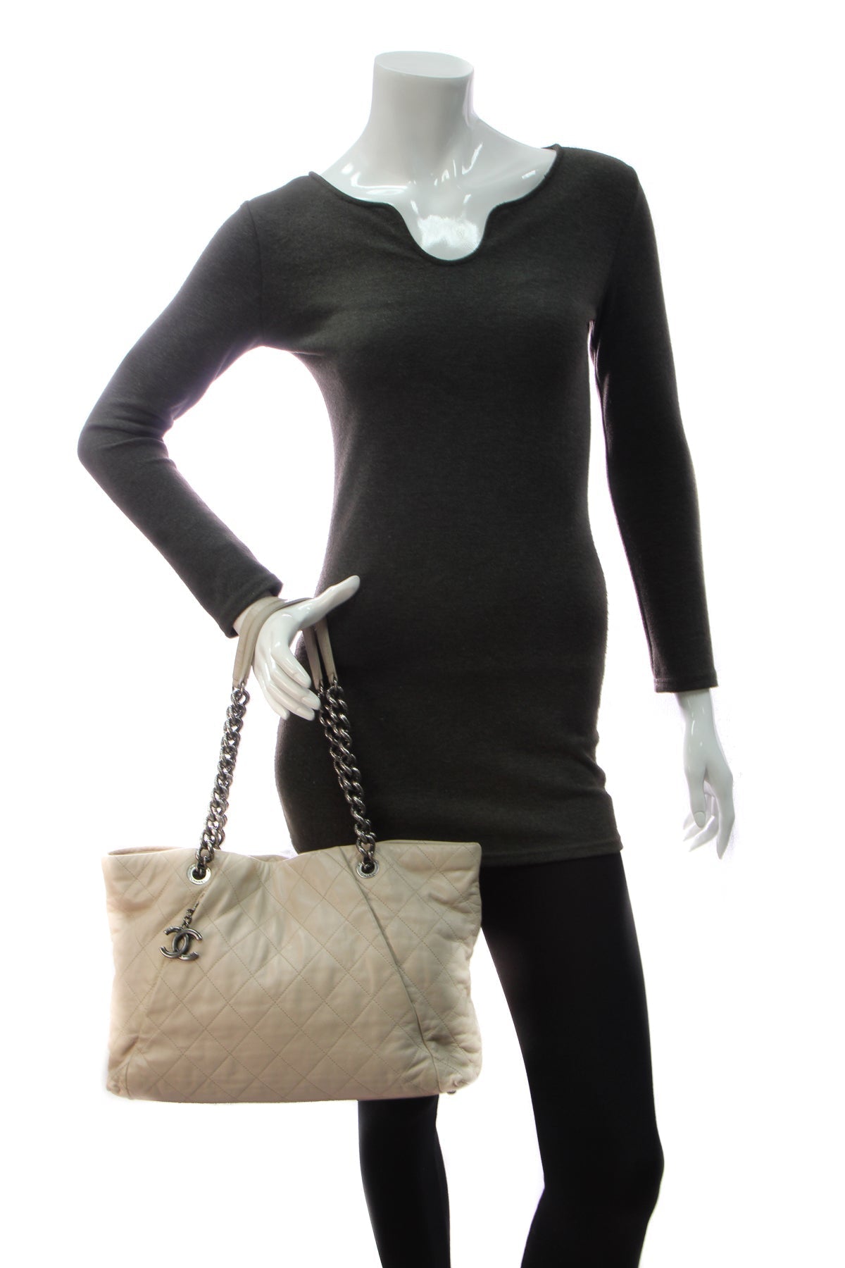 Coco Pleats Tote Bag - Beige