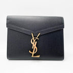 Saint Laurent Cassandre Wallet-on-chain Monogram Black Leather Cross Body Bag