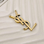 Saint Laurent Monogram Lou Camera Calfskin Matelasse Crema Soft White Leather Shoulder Bag