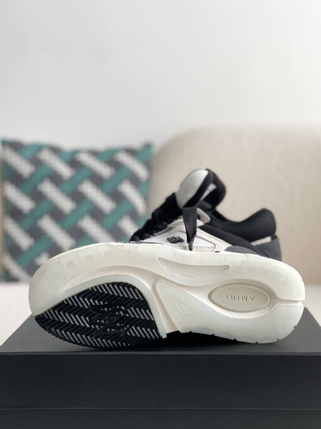Amiri MA-1 Sneaker – Grey Suede, Black & White