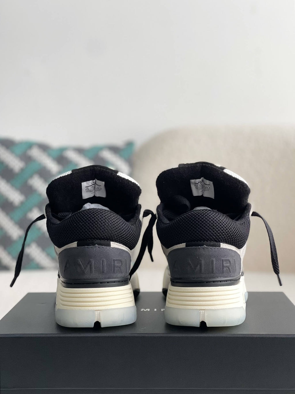 Amiri MA-1 Sneaker – Grey Suede, Black & White