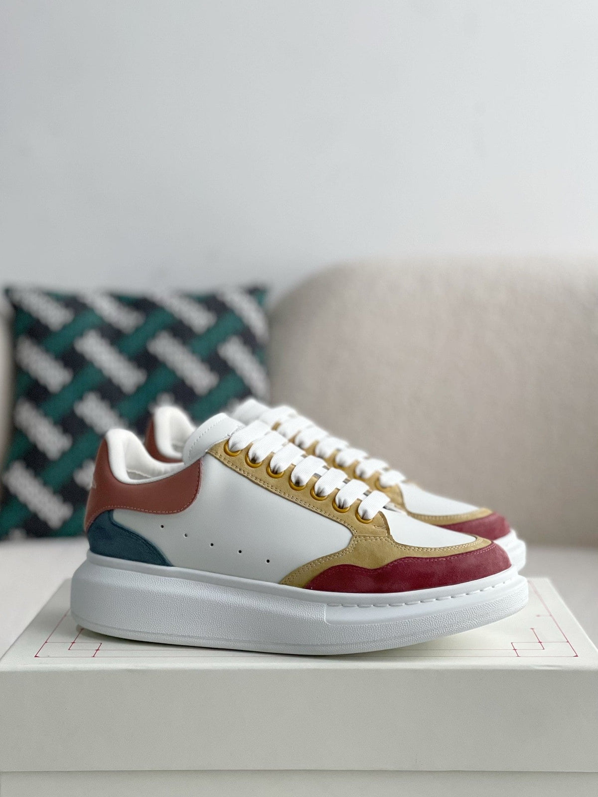 Alexander McQueen Oversized Multi-Color Patchwork Sneakers