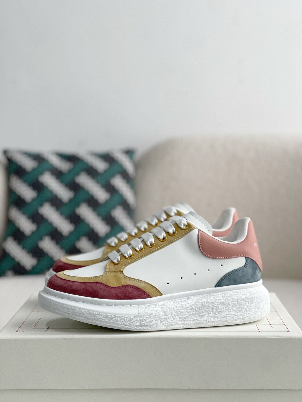 Alexander McQueen Oversized Multi-Color Patchwork Sneakers