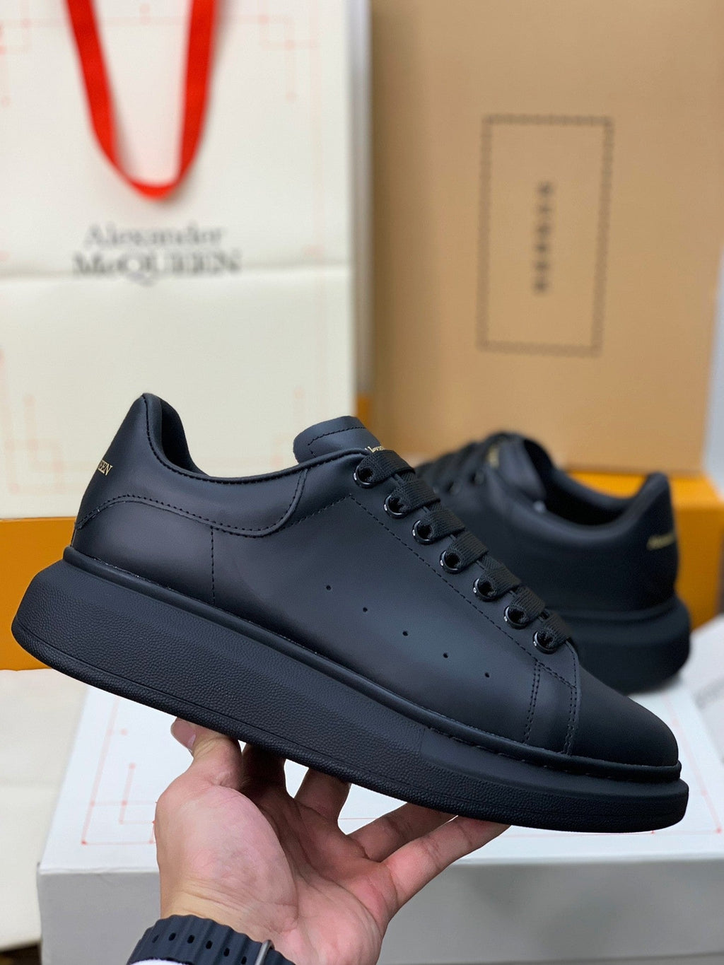 Alexander McQueen Men's Oversized Sneakers in Black