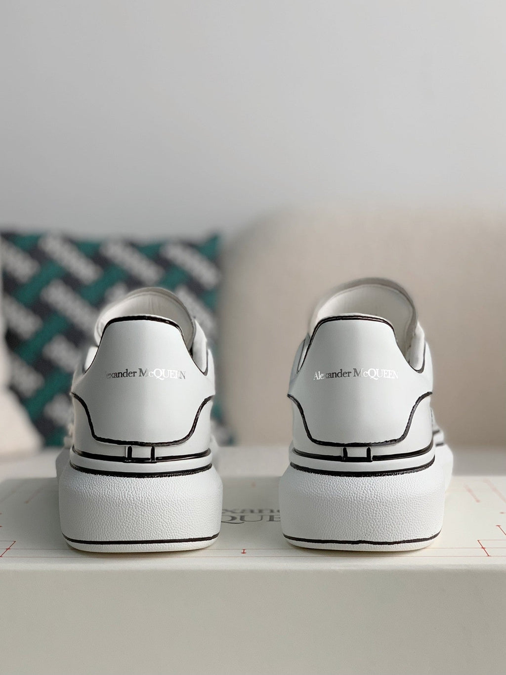 Alexander McQueen Oversized White Black Outline Sneakers