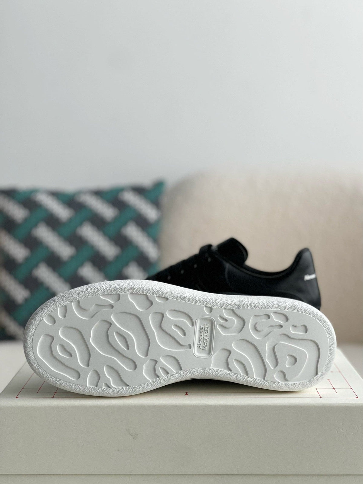 Alexander McQueen Quilted Black Oversized Sneakers - White Chunky Sole