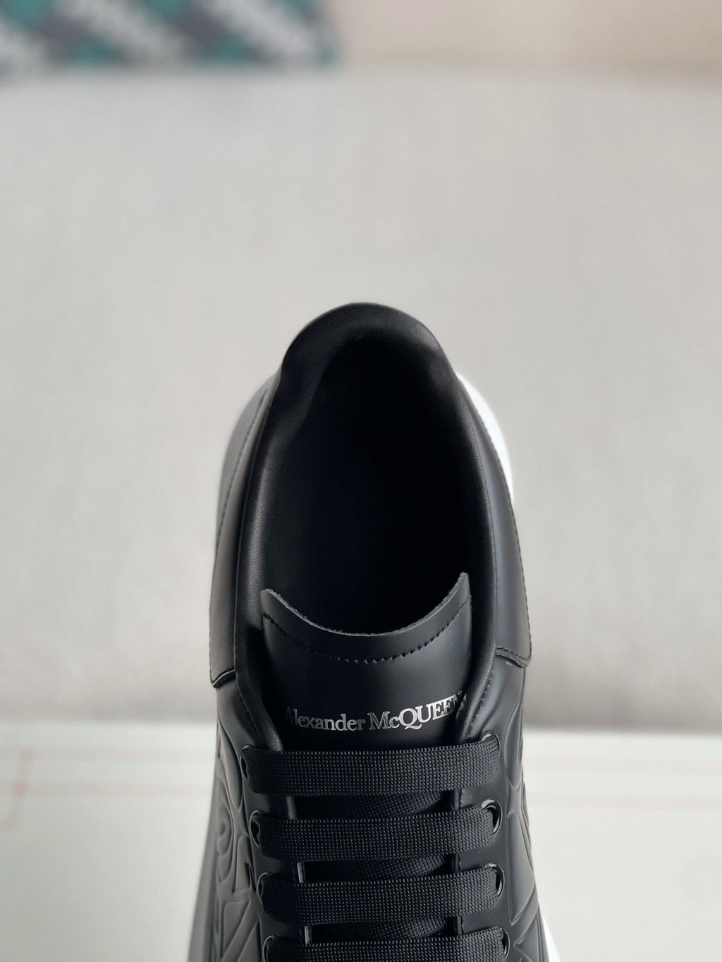 Alexander McQueen Quilted Black Oversized Sneakers - White Chunky Sole