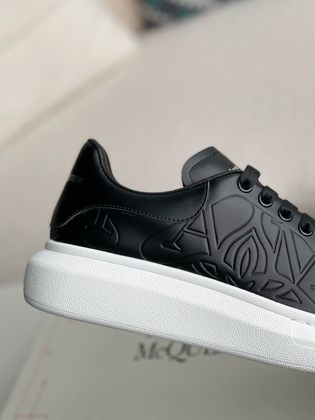 Alexander McQueen Quilted Black Oversized Sneakers - White Chunky Sole