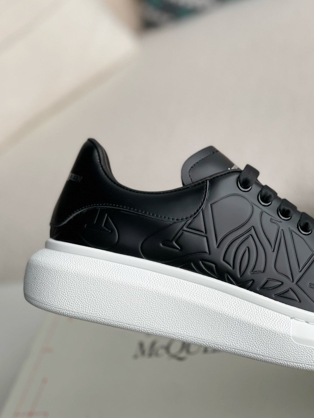 Alexander McQueen Quilted Black Oversized Sneakers - White Chunky Sole