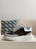 Alexander McQueen x Louis Vuitton Oversized Sneakers with Brown Monogram and Grey Suede Accents