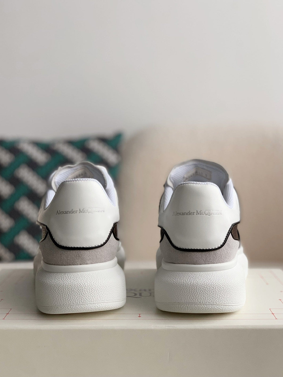 Alexander McQueen x Louis Vuitton Oversized Sneakers with Brown Monogram and Grey Suede Accents