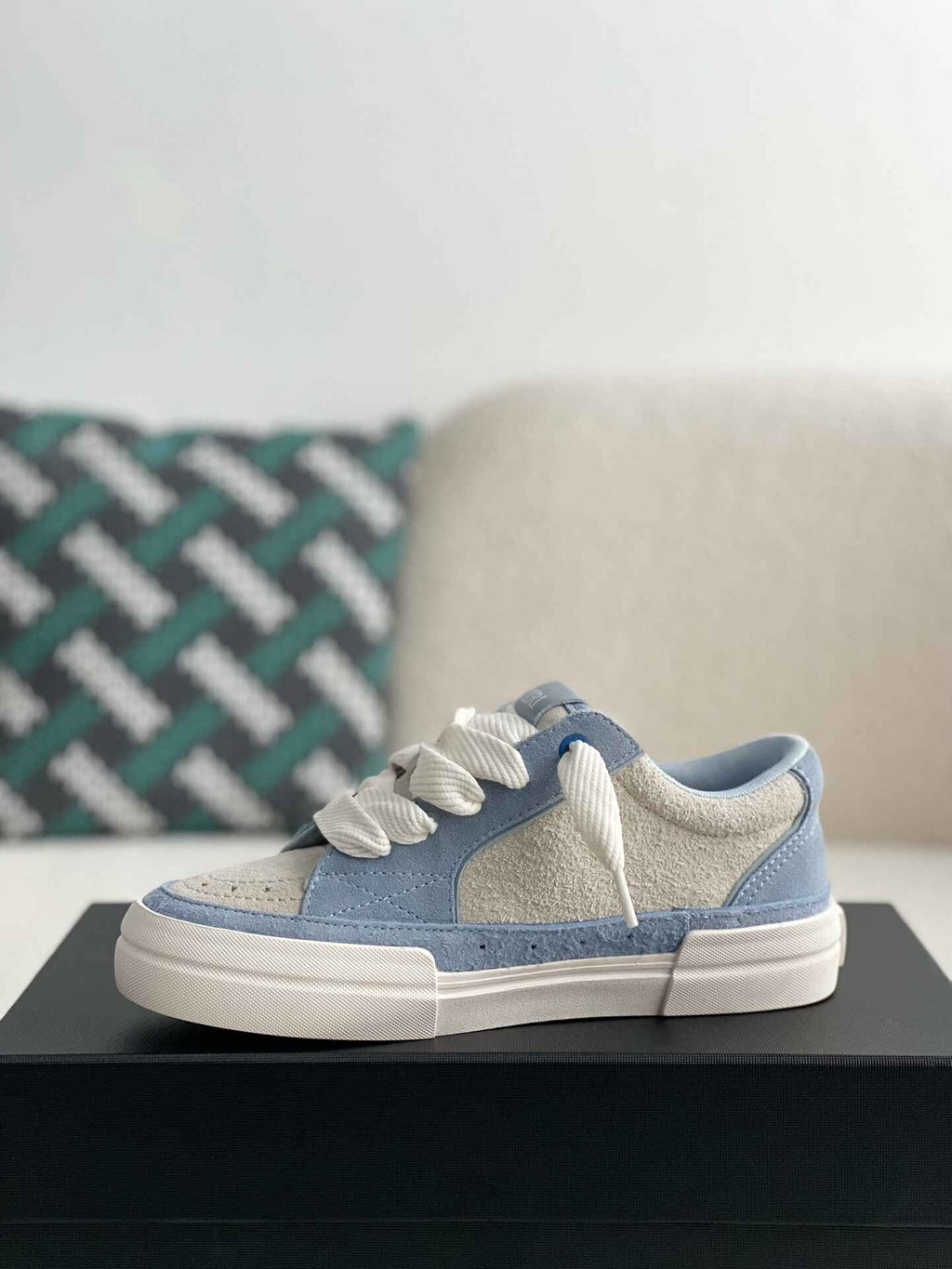 Amiri MA-1 Court Sneaker – Baby Blue & Grey Suede