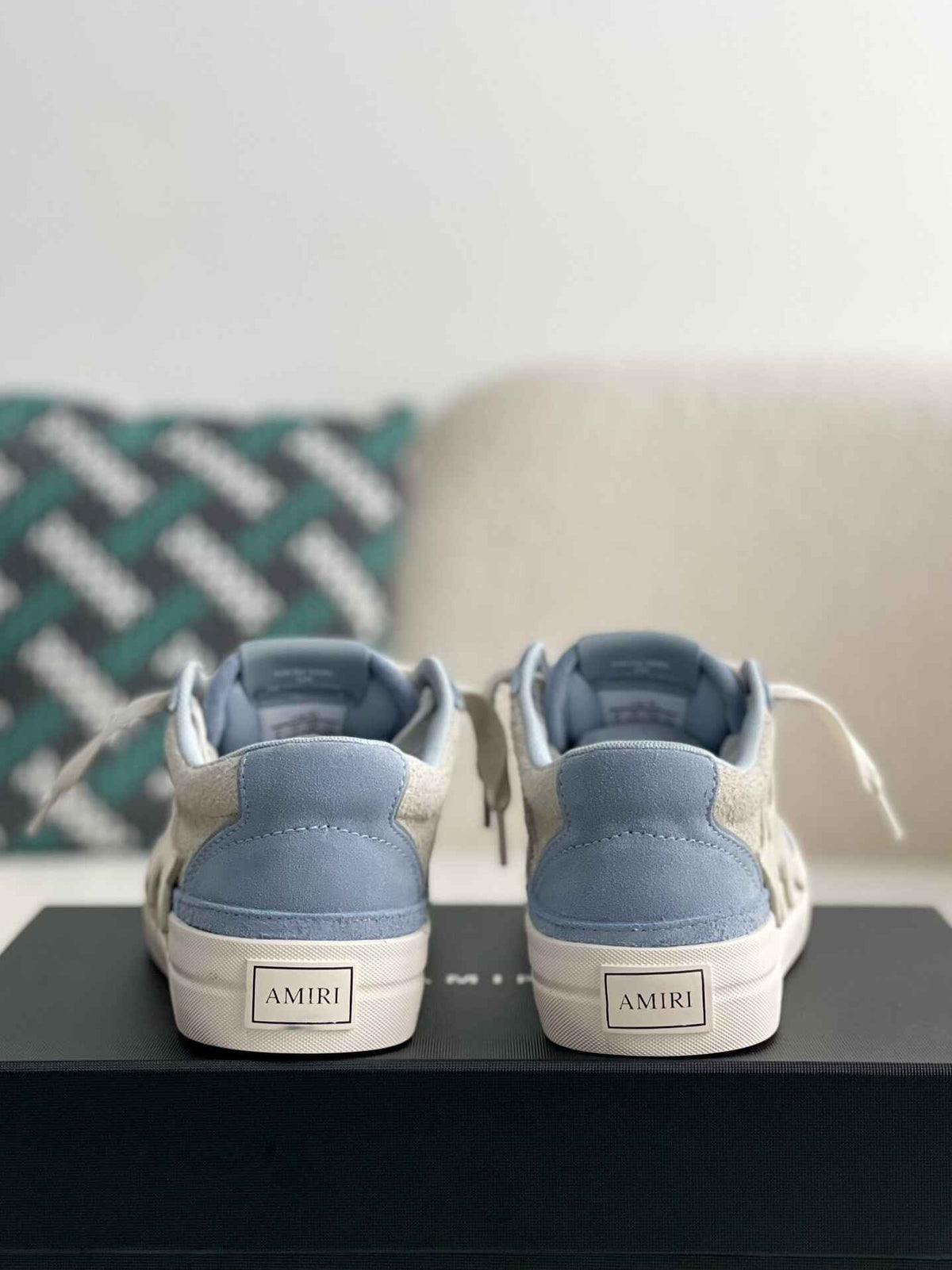 Amiri MA-1 Court Sneaker – Baby Blue & Grey Suede