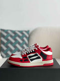 Amiri Skel Top Low – Red, White & Black Grained Leather