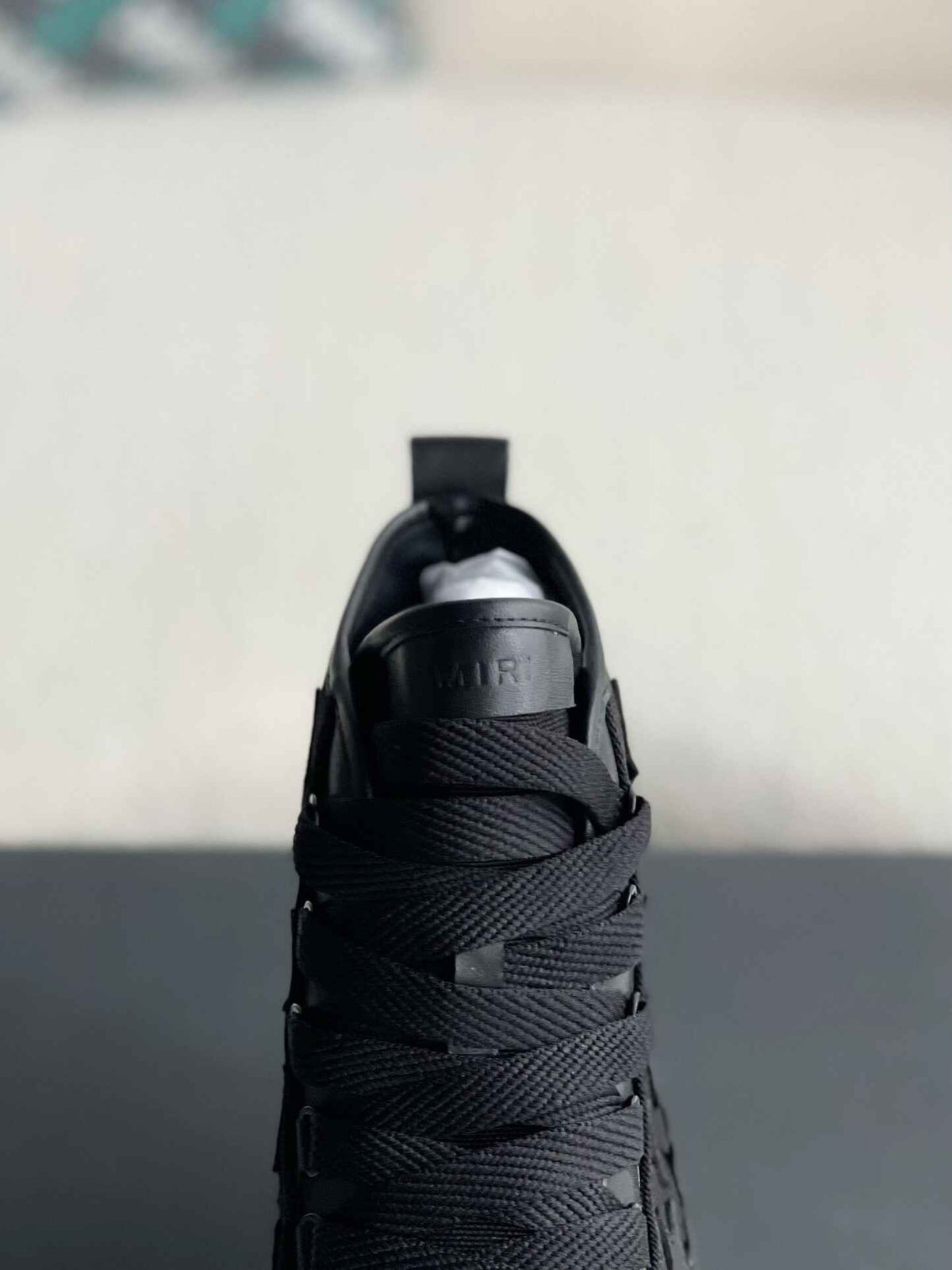 Amiri Star Court High – Black Canvas & Leather Stars