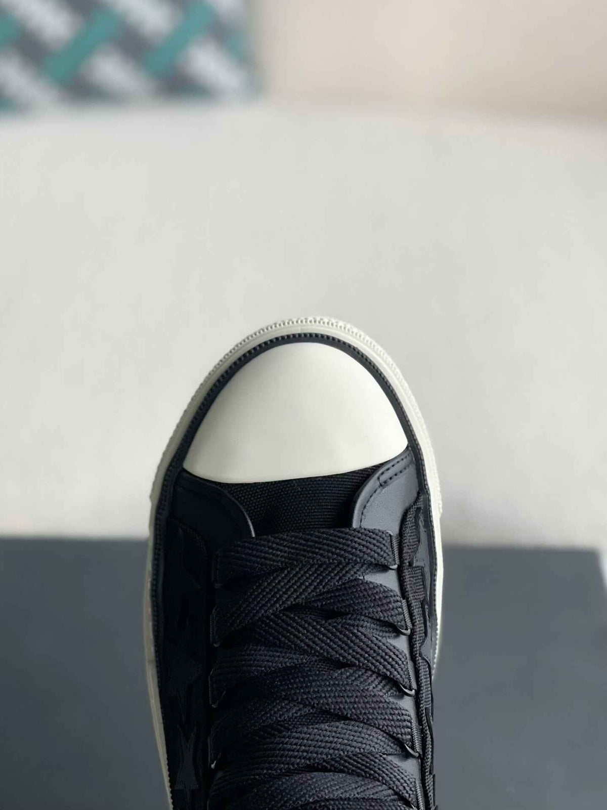 Amiri Star Court High – Black Canvas & Leather Stars