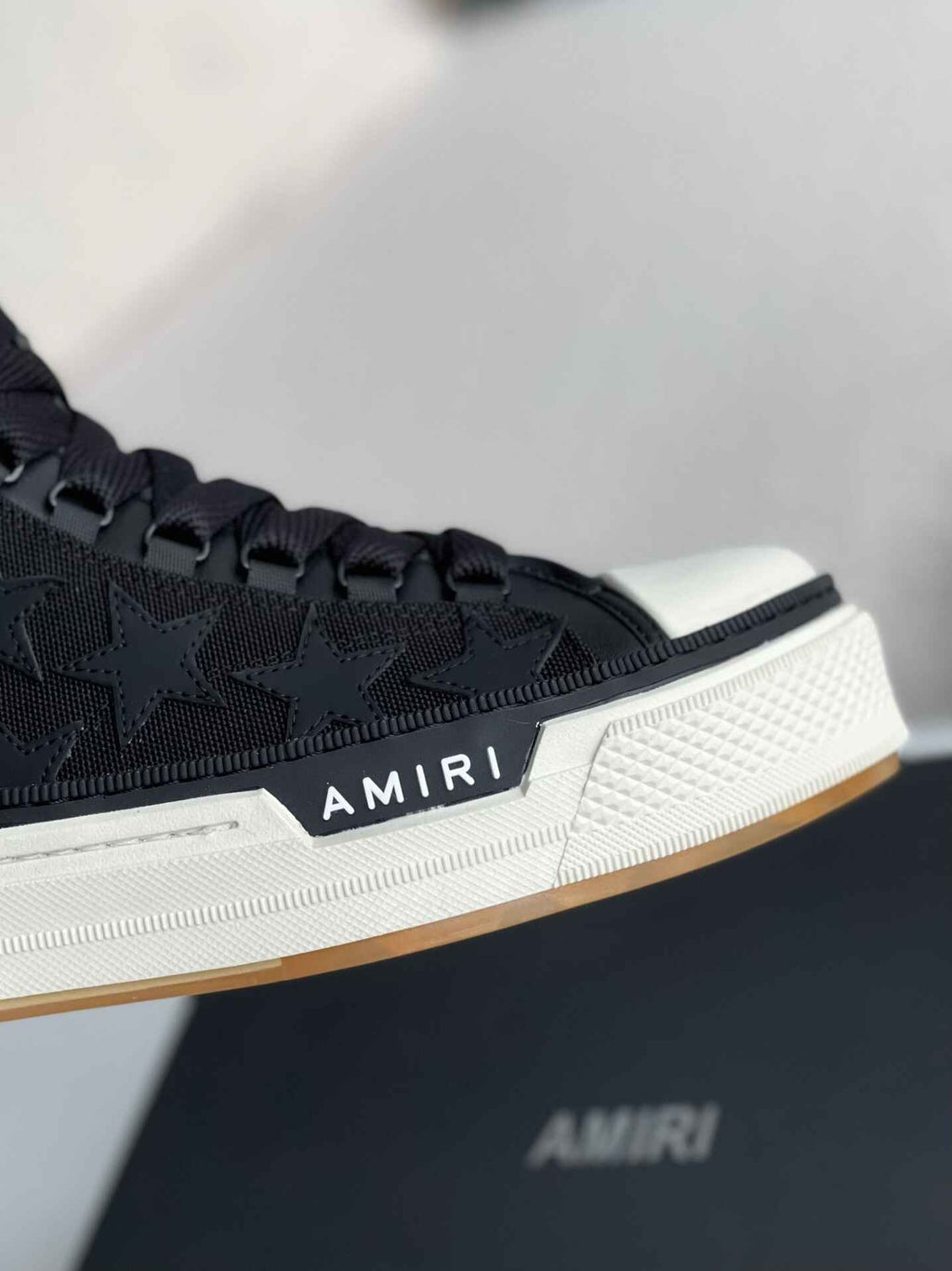 Amiri Star Court High – Black Canvas & Leather Stars