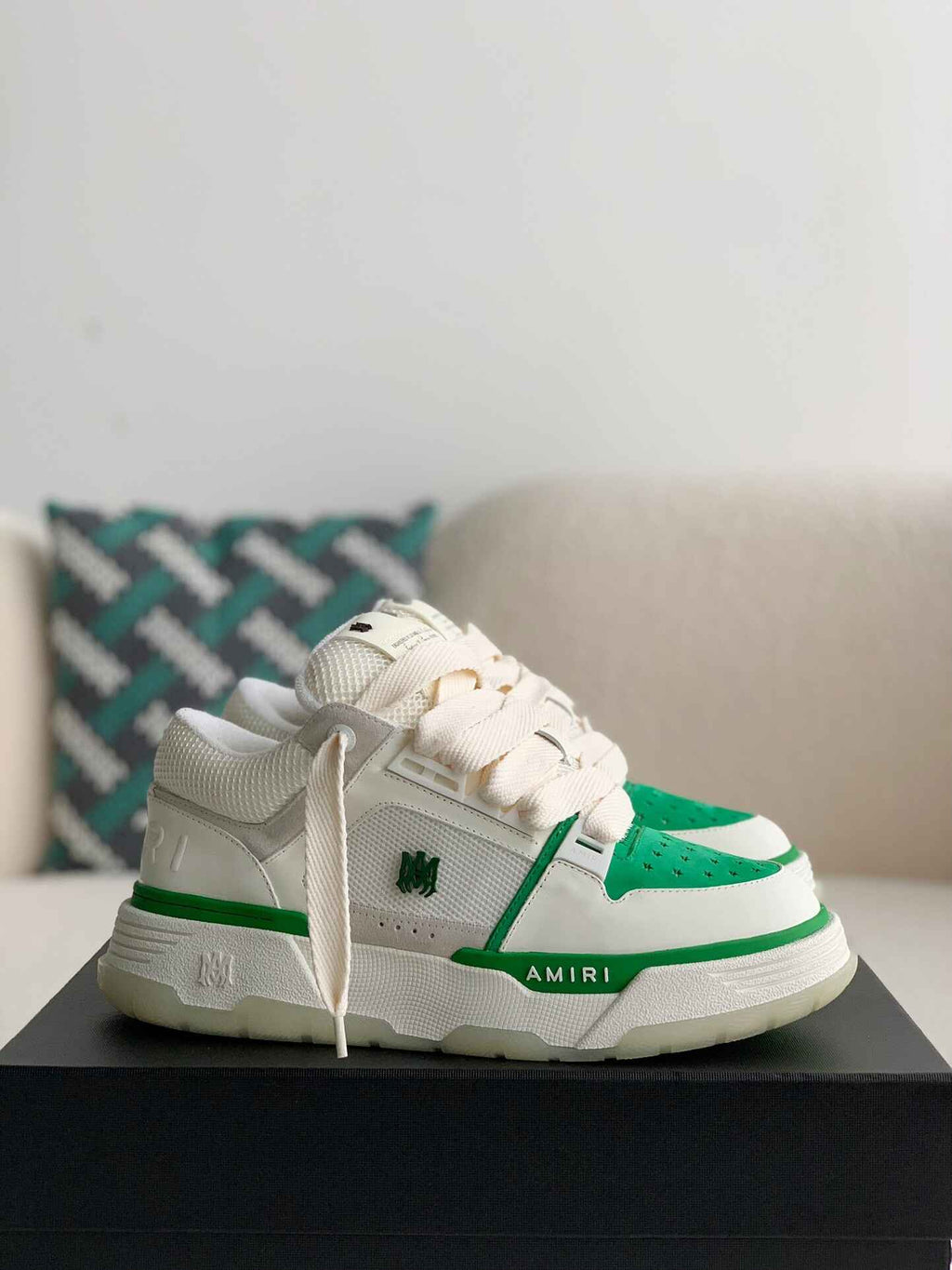 Amiri MA-1 Sneaker – White, Green & Bone