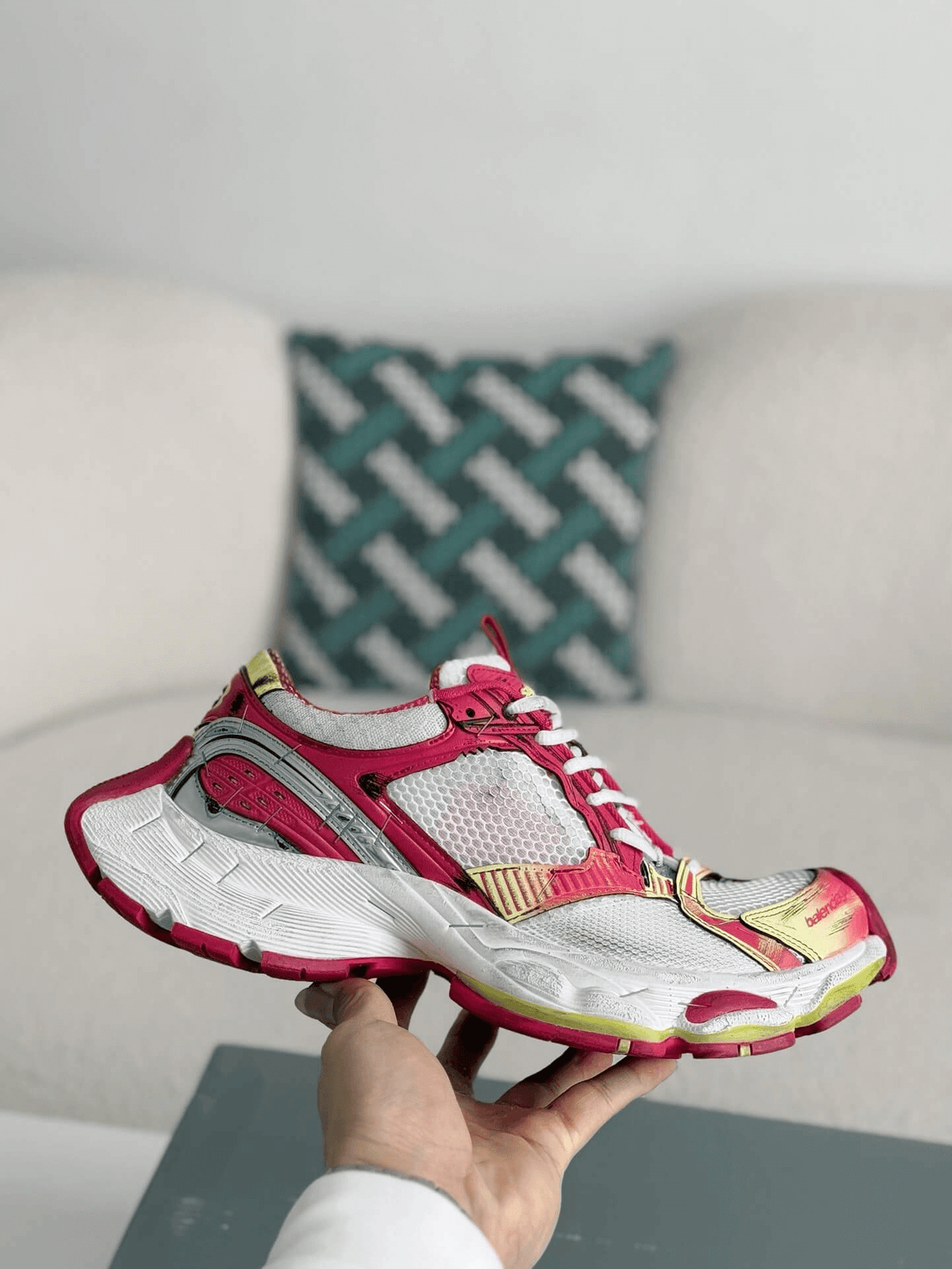 Balenciaga 10XL Sneaker – White, Pink & Yellow