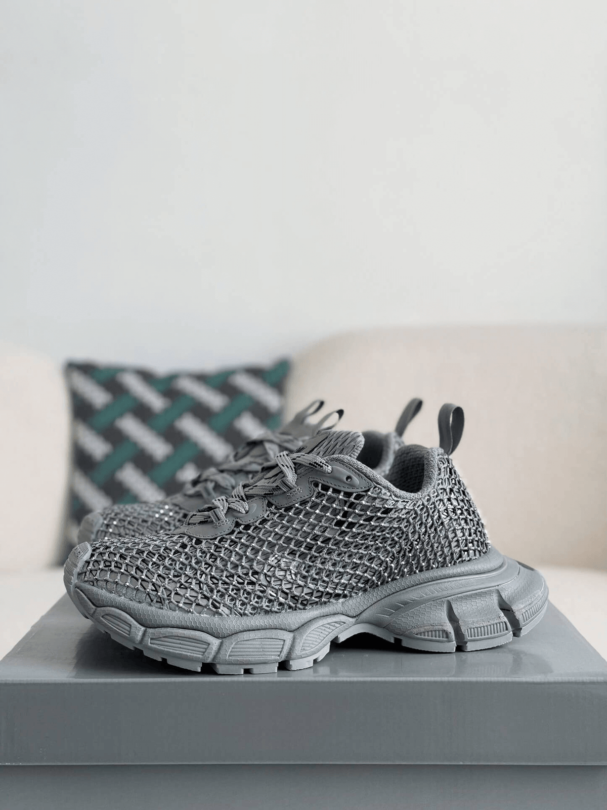 Balenciaga 3XL Sneaker Mesh Rhinestone – Grey