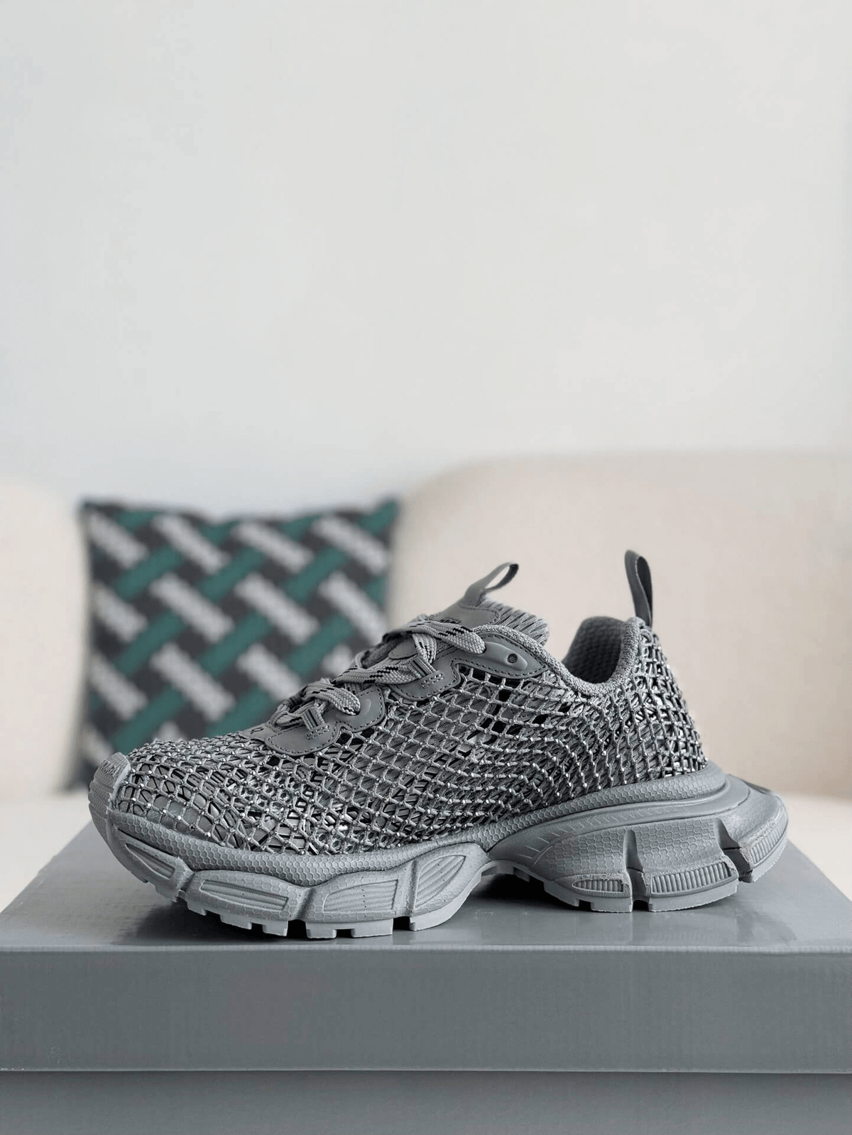 Balenciaga 3XL Sneaker Mesh Rhinestone – Grey